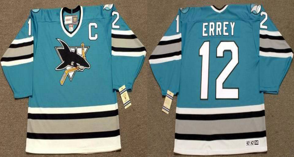 2019 Men San Jose Sharks #12 Errey blue CCM NHL jersey 